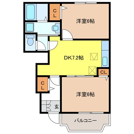 カーサフィオーレⅡの物件間取画像